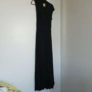 Anthropologie black jersey maxi dress